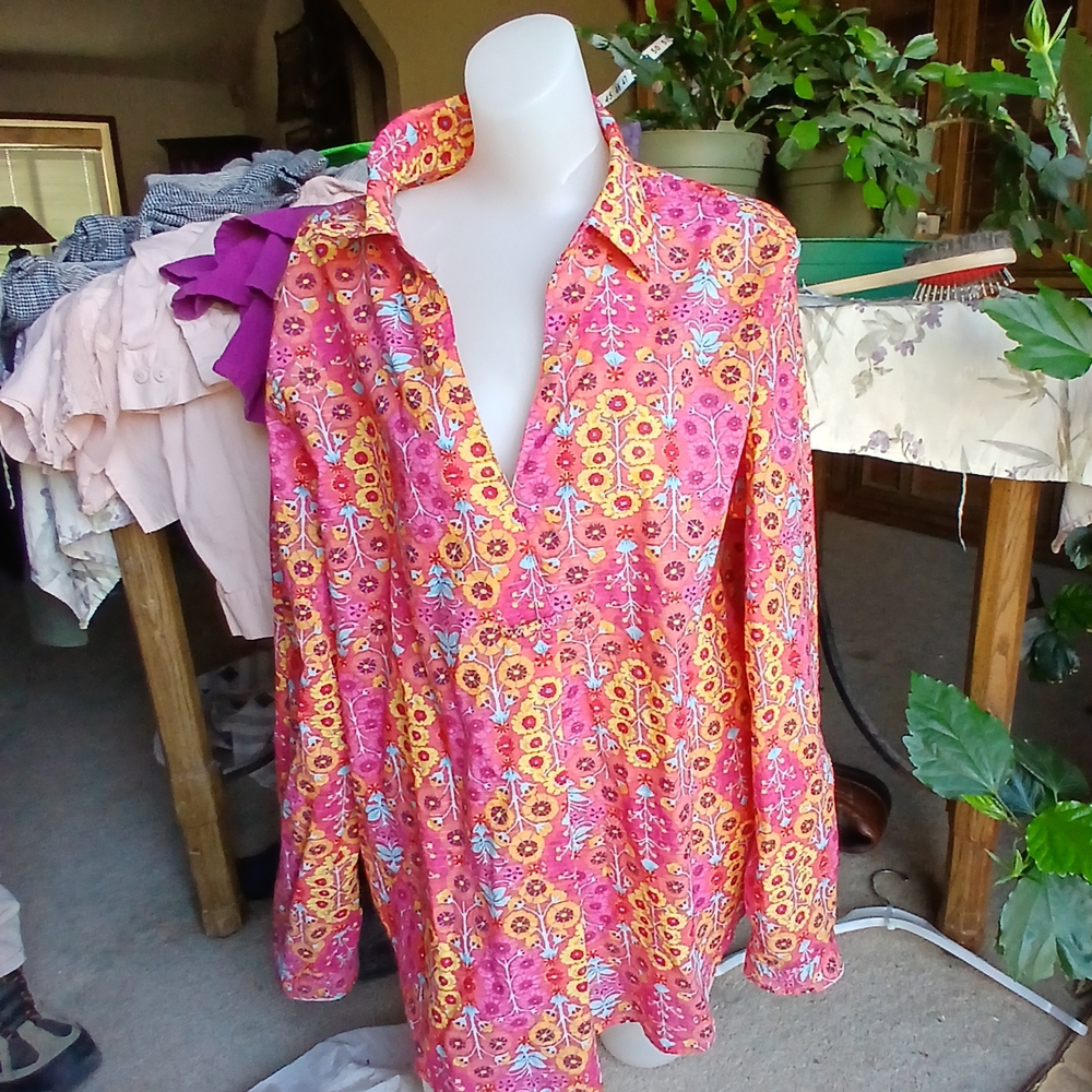 Floral Long Sleeve Shirt By Vincente